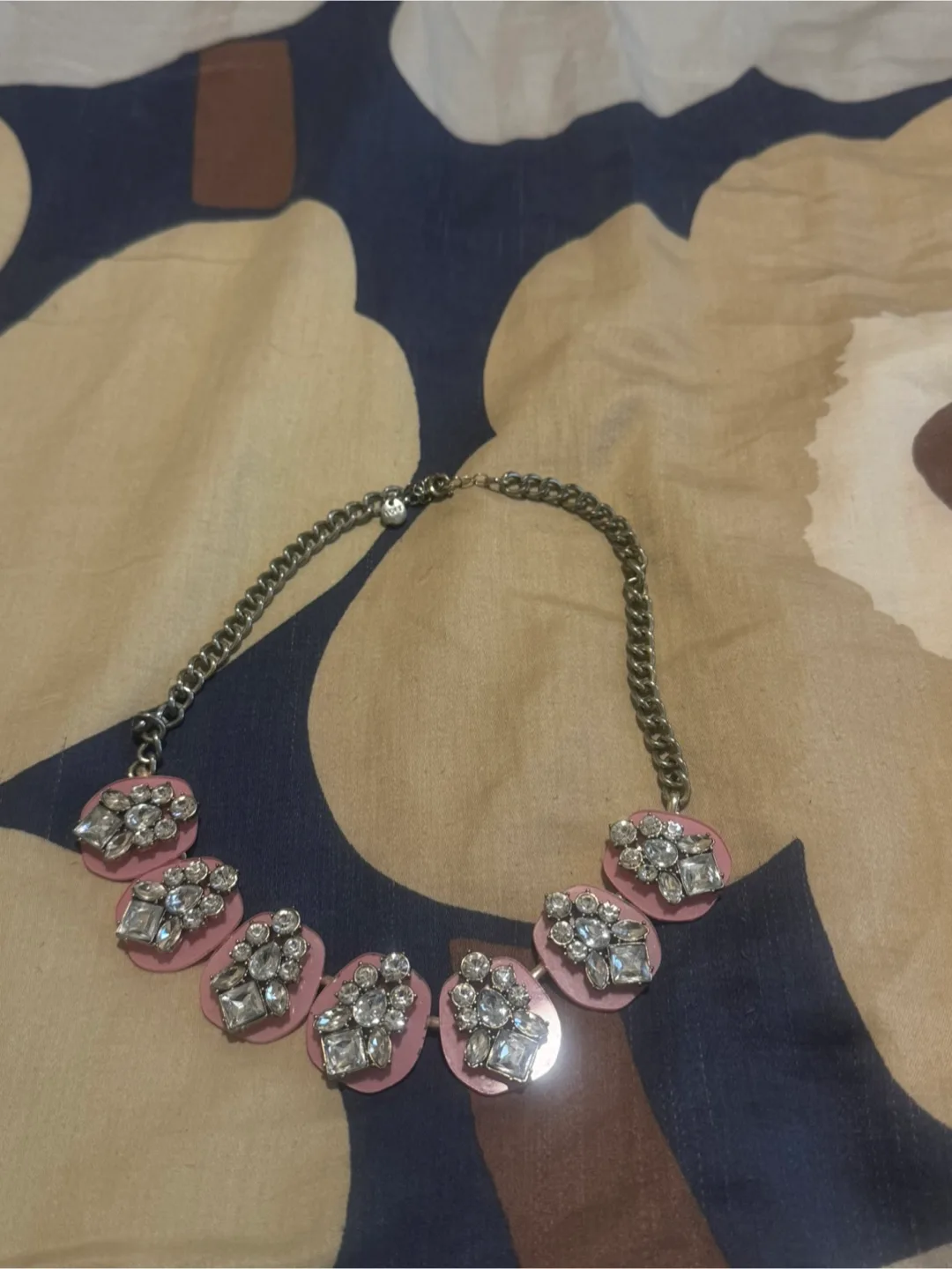 Pink & Silver Statement Necklace thumbnail