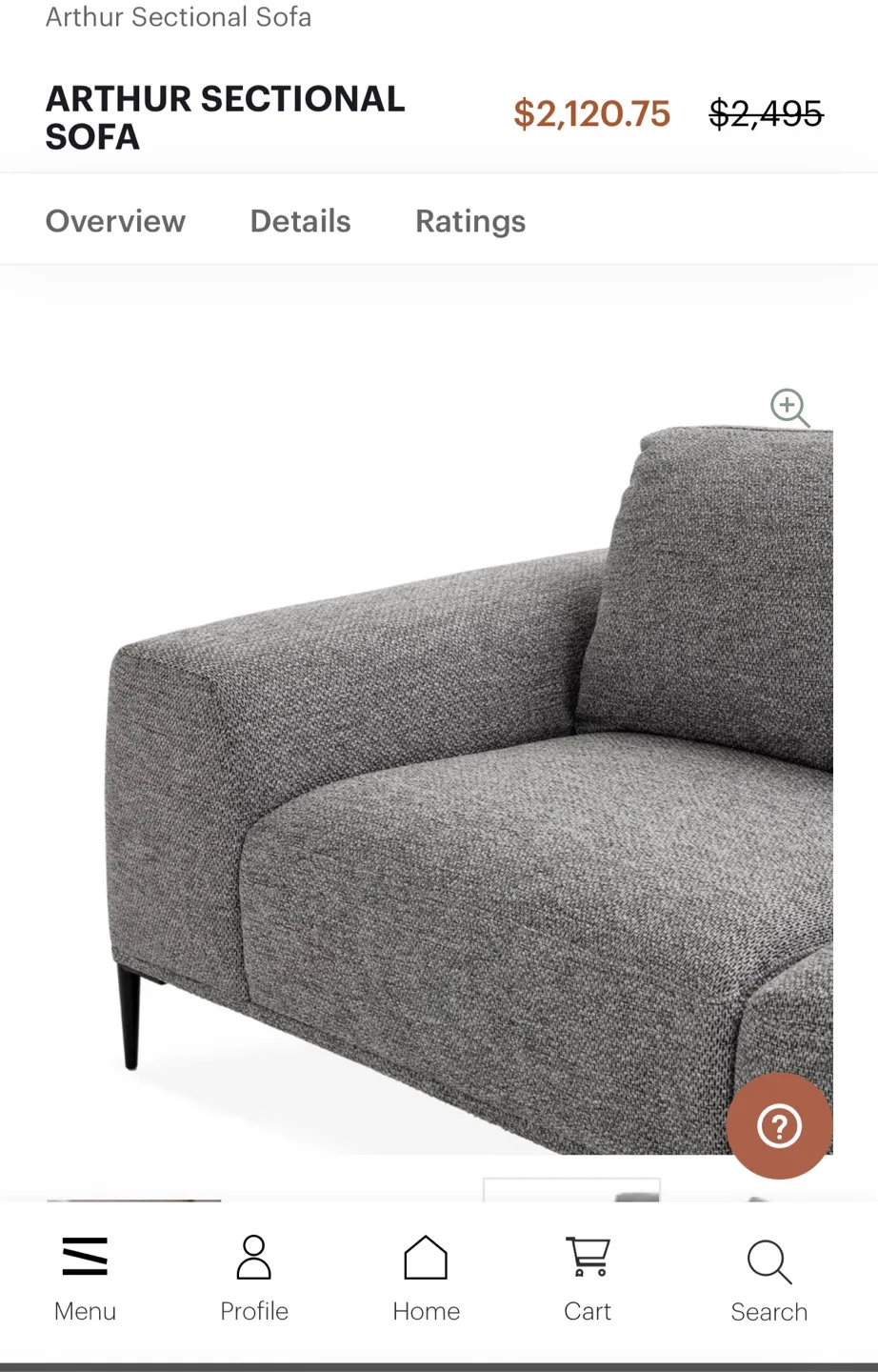 Sofa with chaise thumbnail