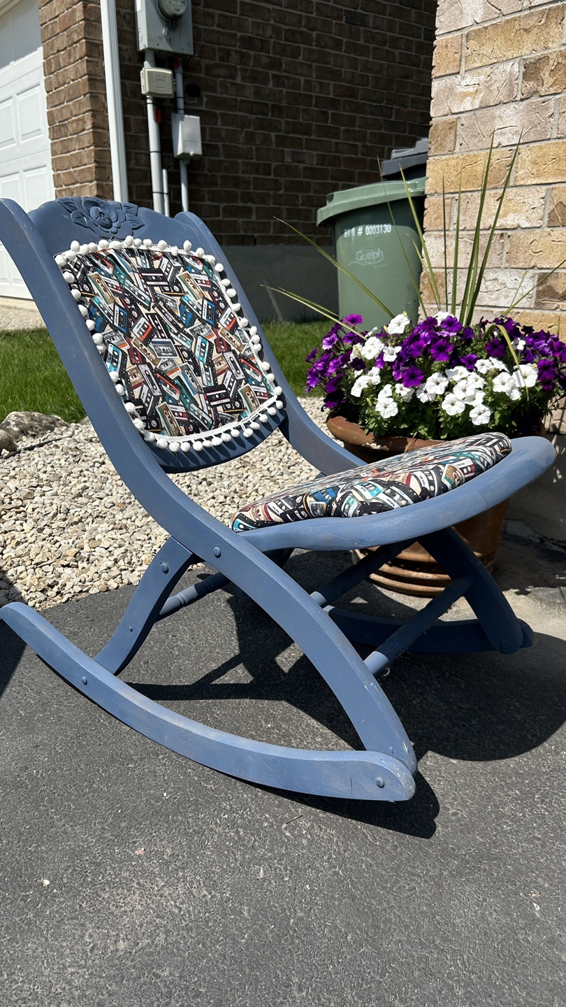 Vintage Blue Rocking Chair - photo 3