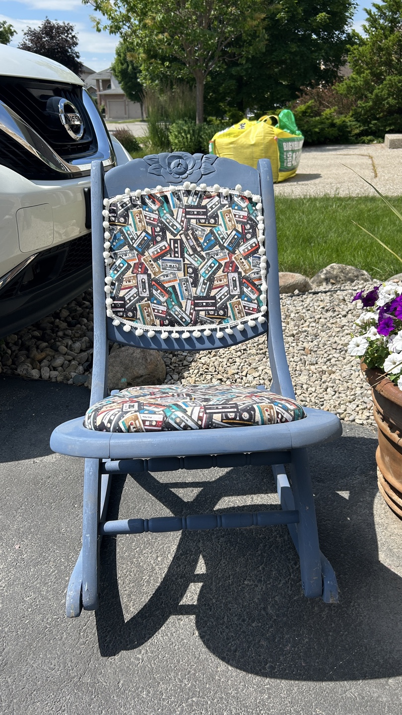 Vintage Blue Rocking Chair - photo 2