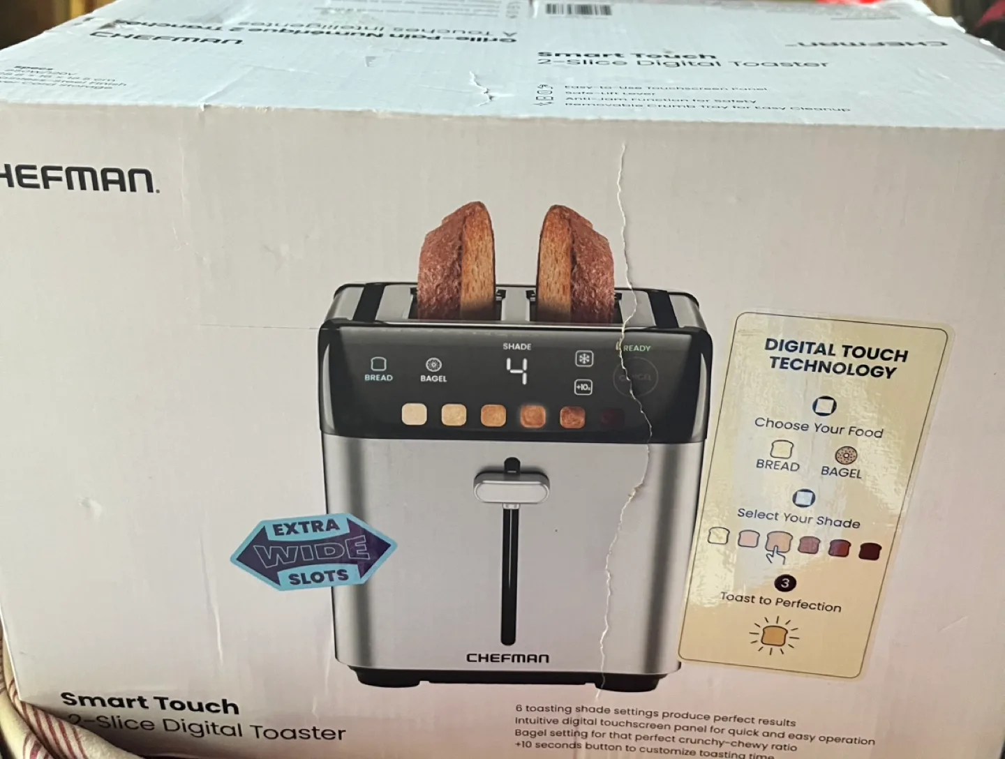 Chefman Smart Touch 2-Slice Digital Toaster image indicator(3)