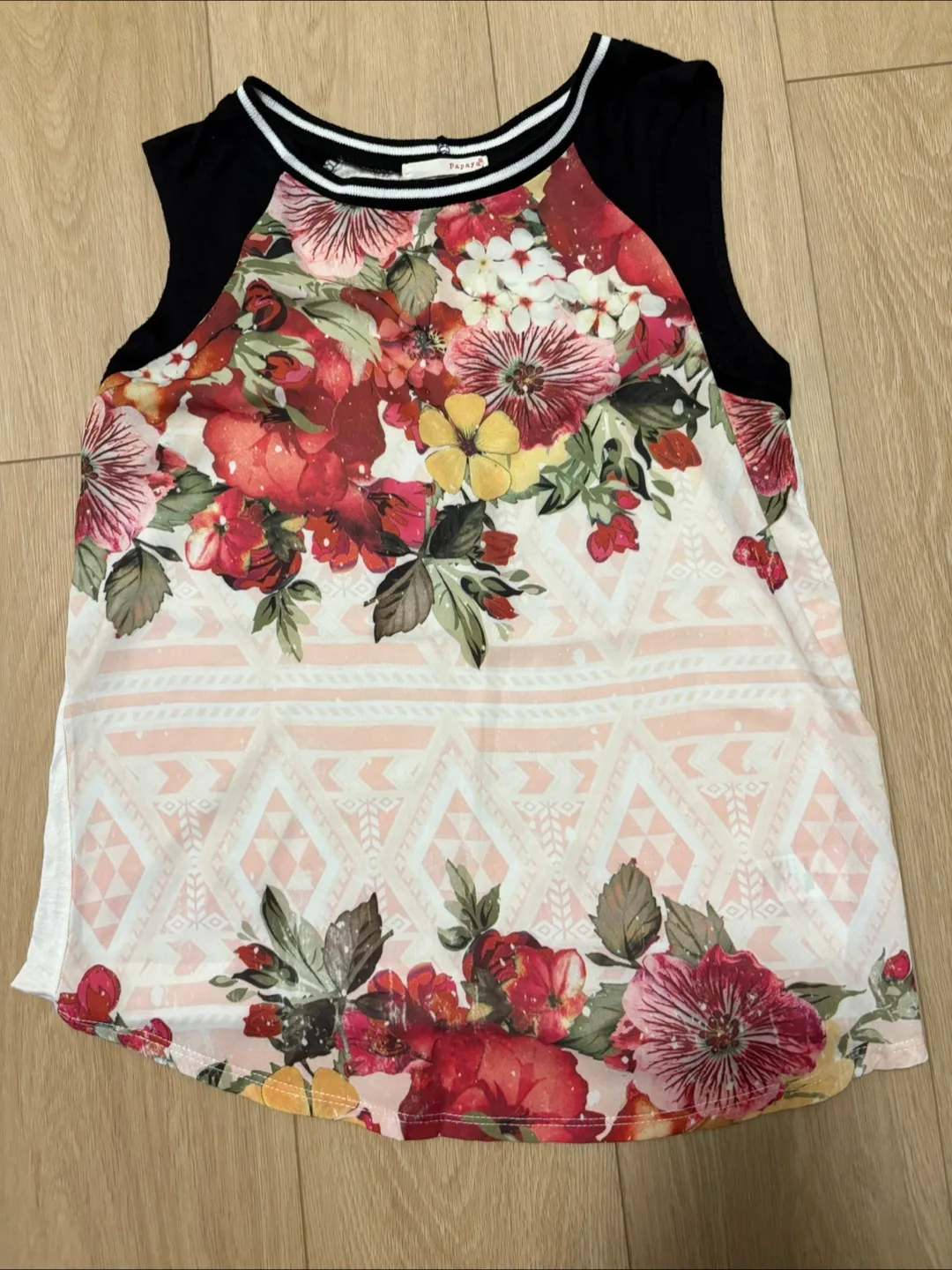 Sleeveless Floral Top office work blouse medium women 🇨🇦 thumbnail