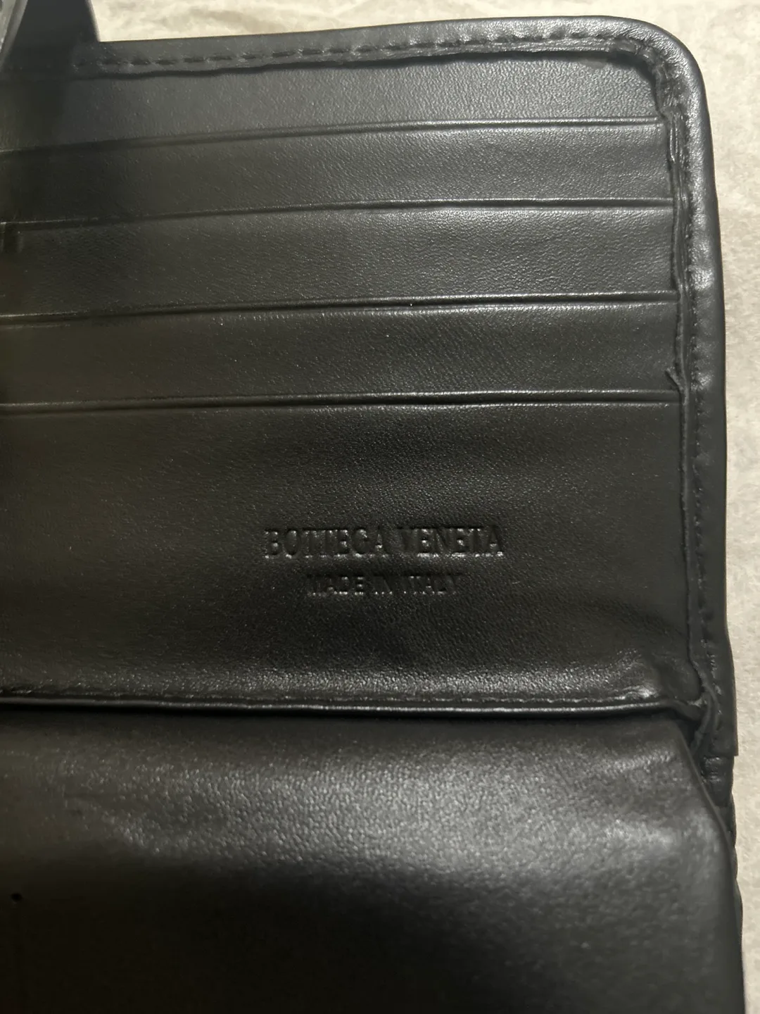 Bottega Veneta Black Leather Wallet wristlet thumbnail
