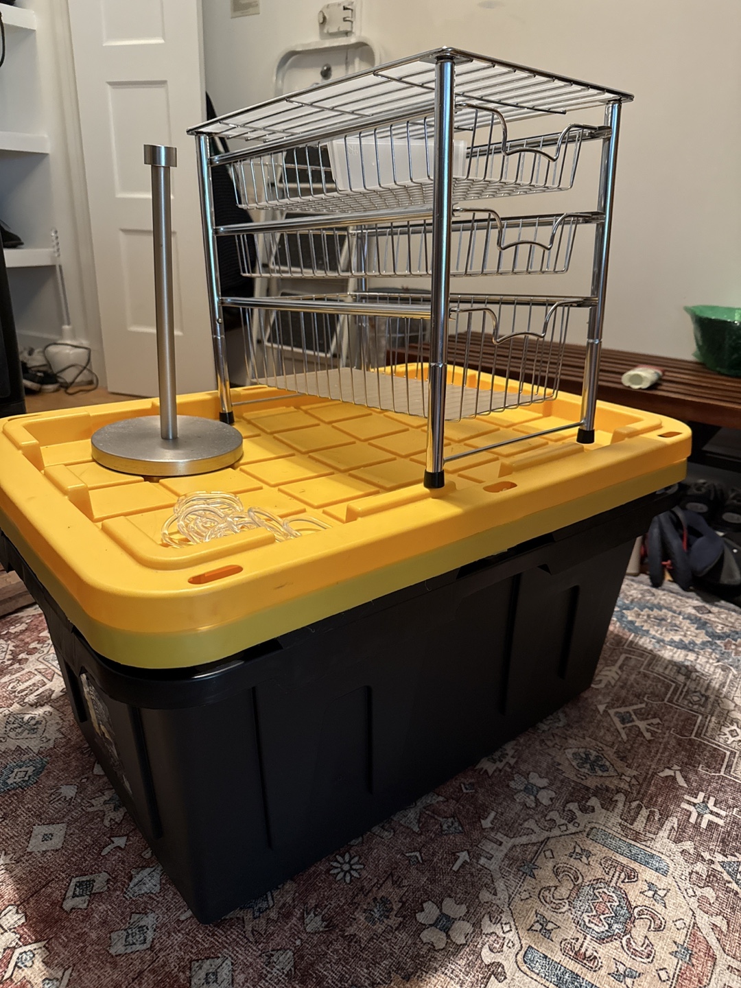 FREE - Wire Shelf, Storage Bins, Instant pot trays, shower rings - photo 2