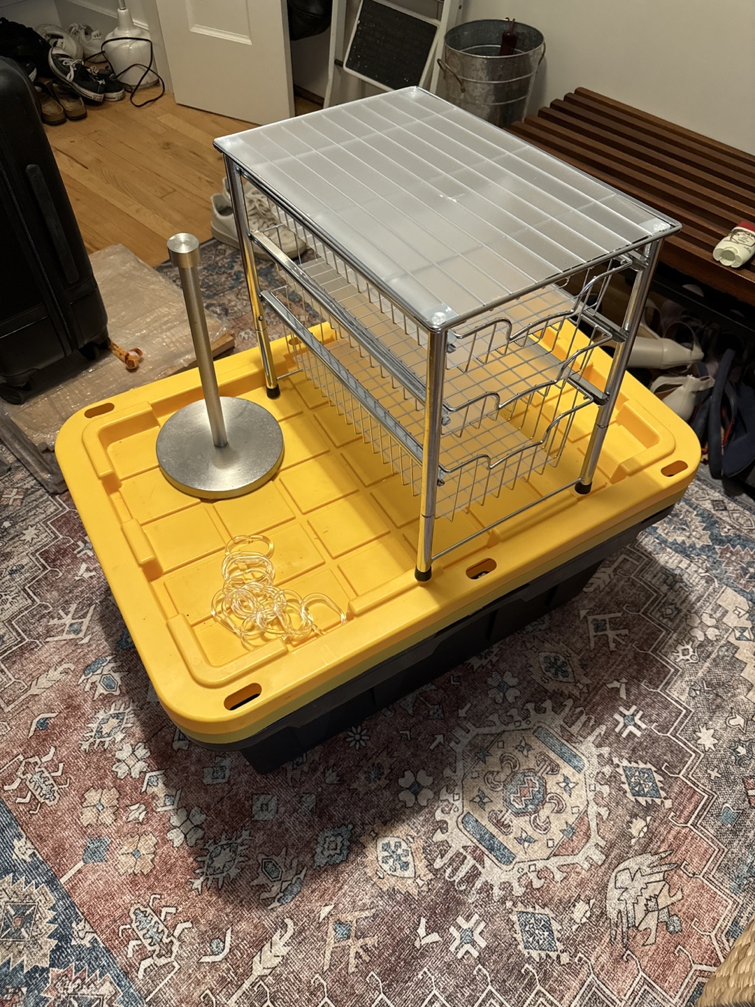 FREE - Wire Shelf, Storage Bins, Instant pot trays, shower rings