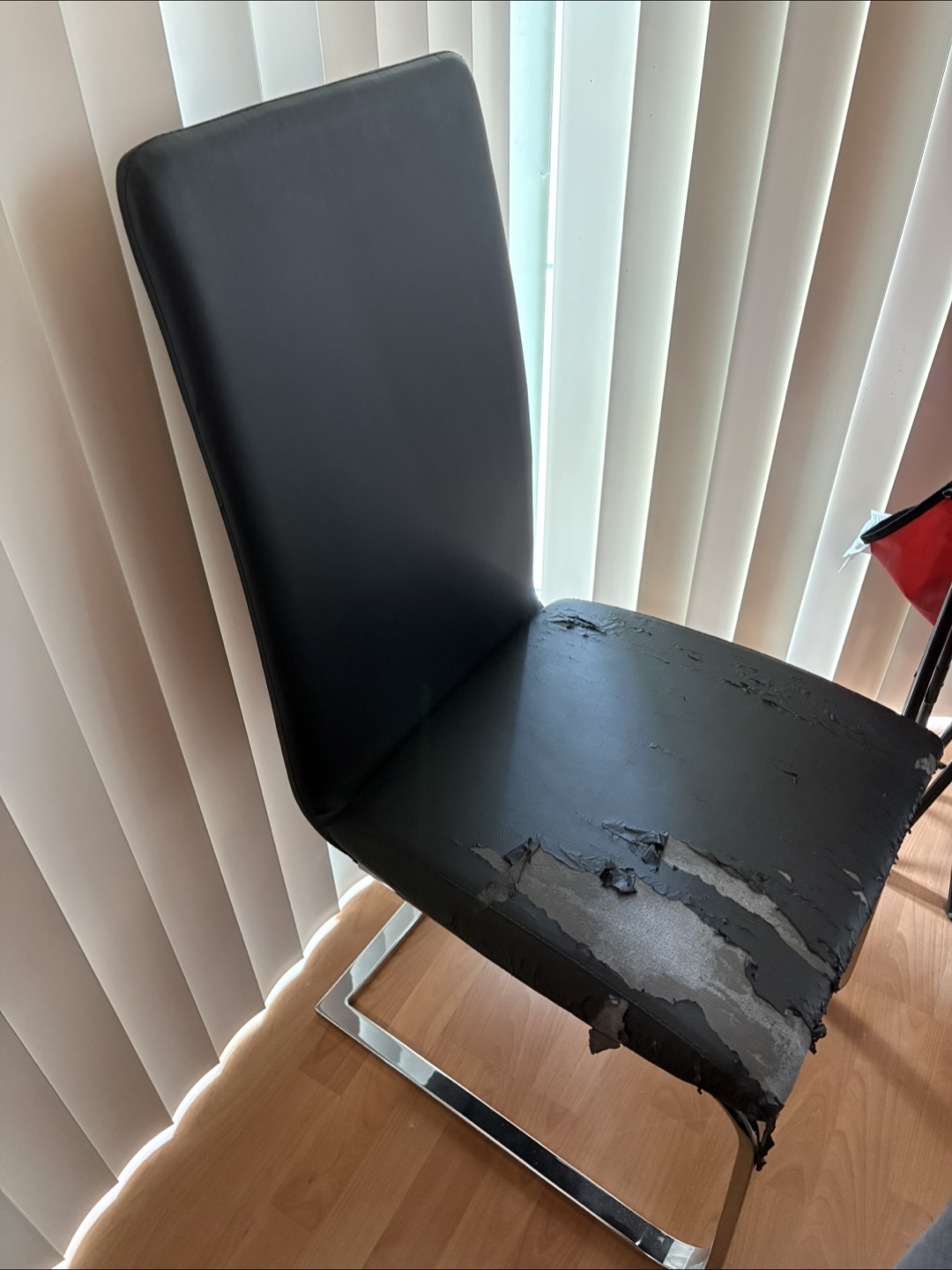 Black Dining Chair - Damaged Seat