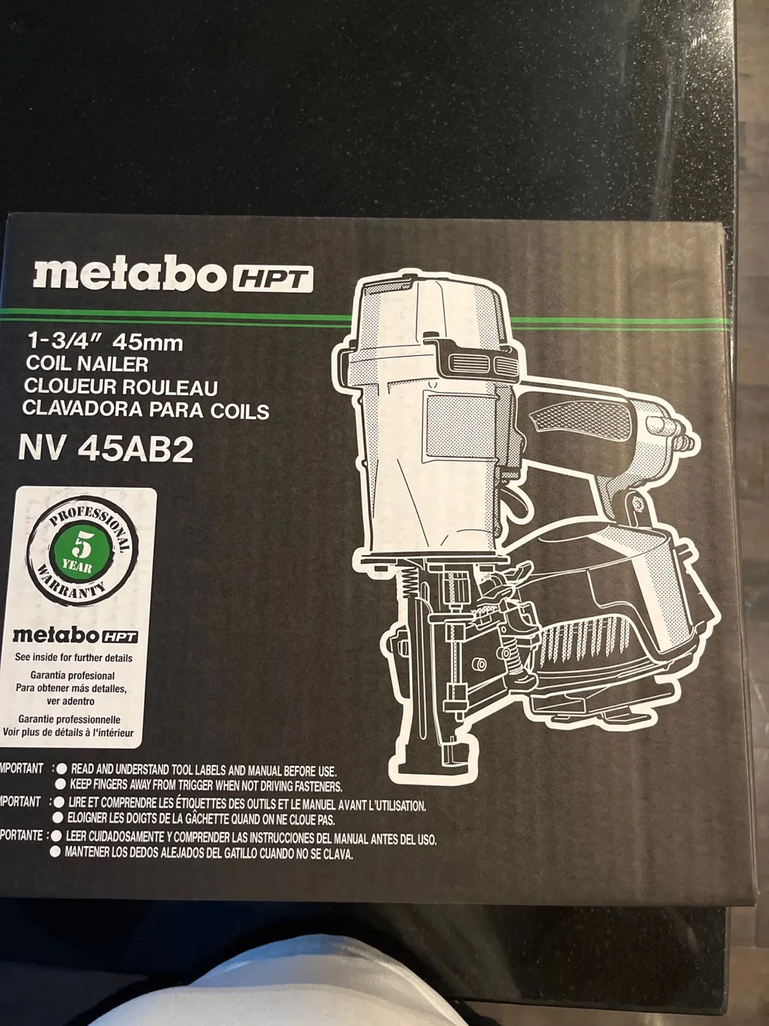 Metabo HPT NV 45AB2 Coil Nailer - Like New! image indicator(2)