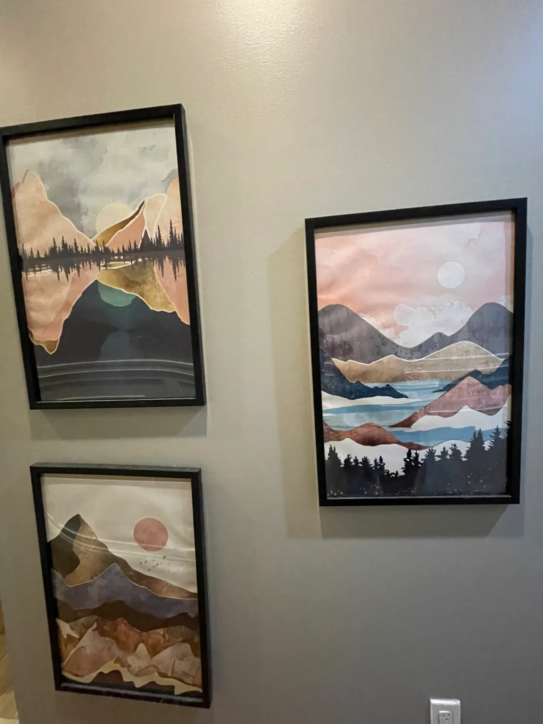 Set of 3 Framed Mountain Landscape Prints thumbnail