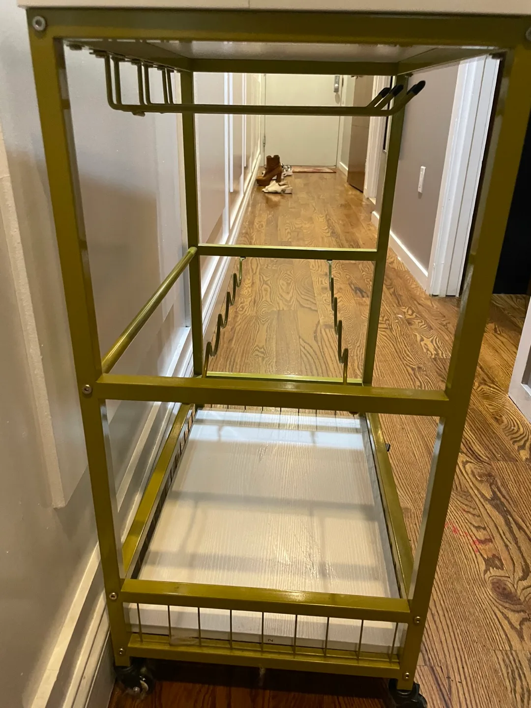 Rolling Bar Cart with Wine Rack thumbnail
