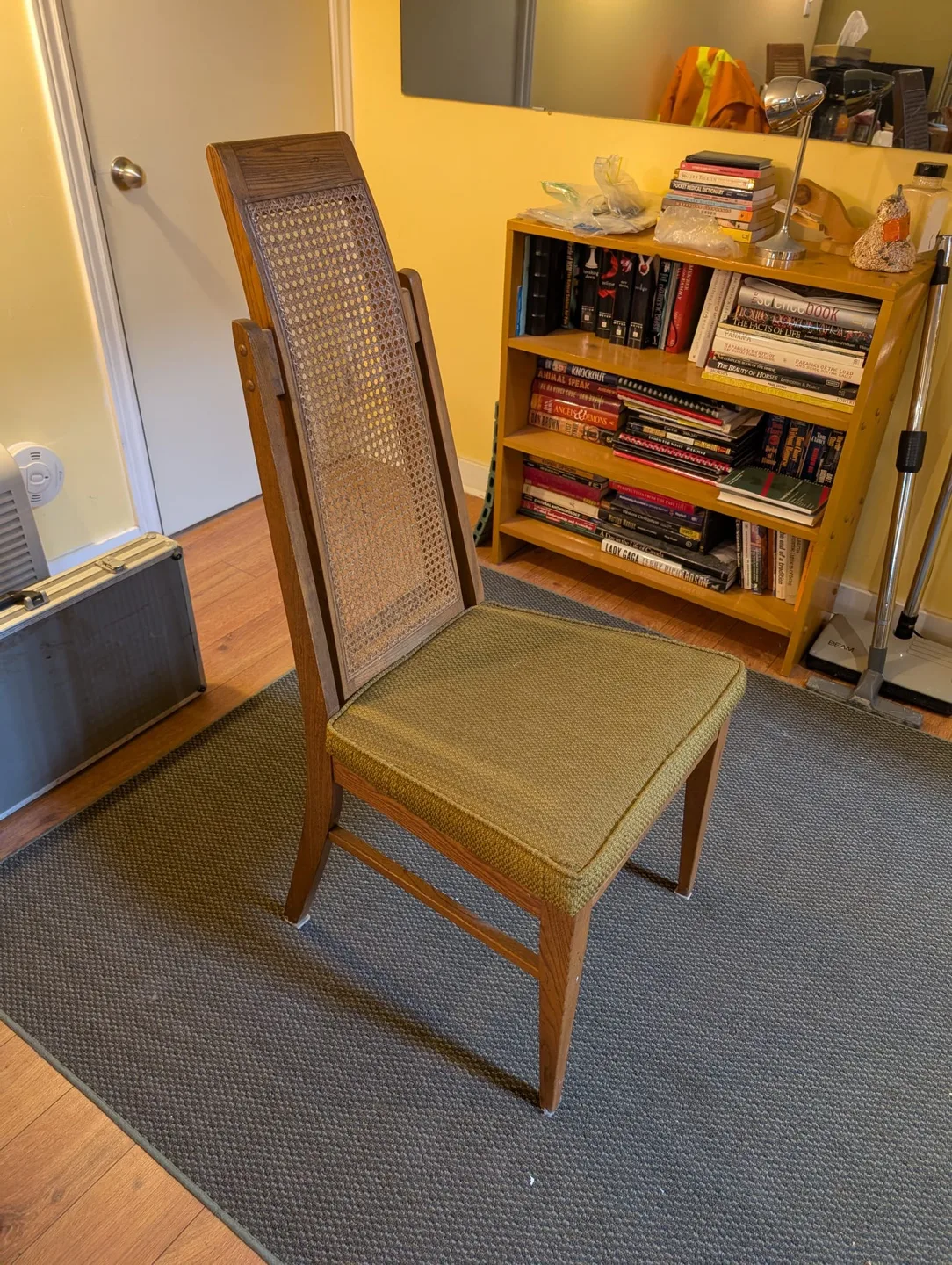 Wooden Dining Chair with Rattan Back thumbnail