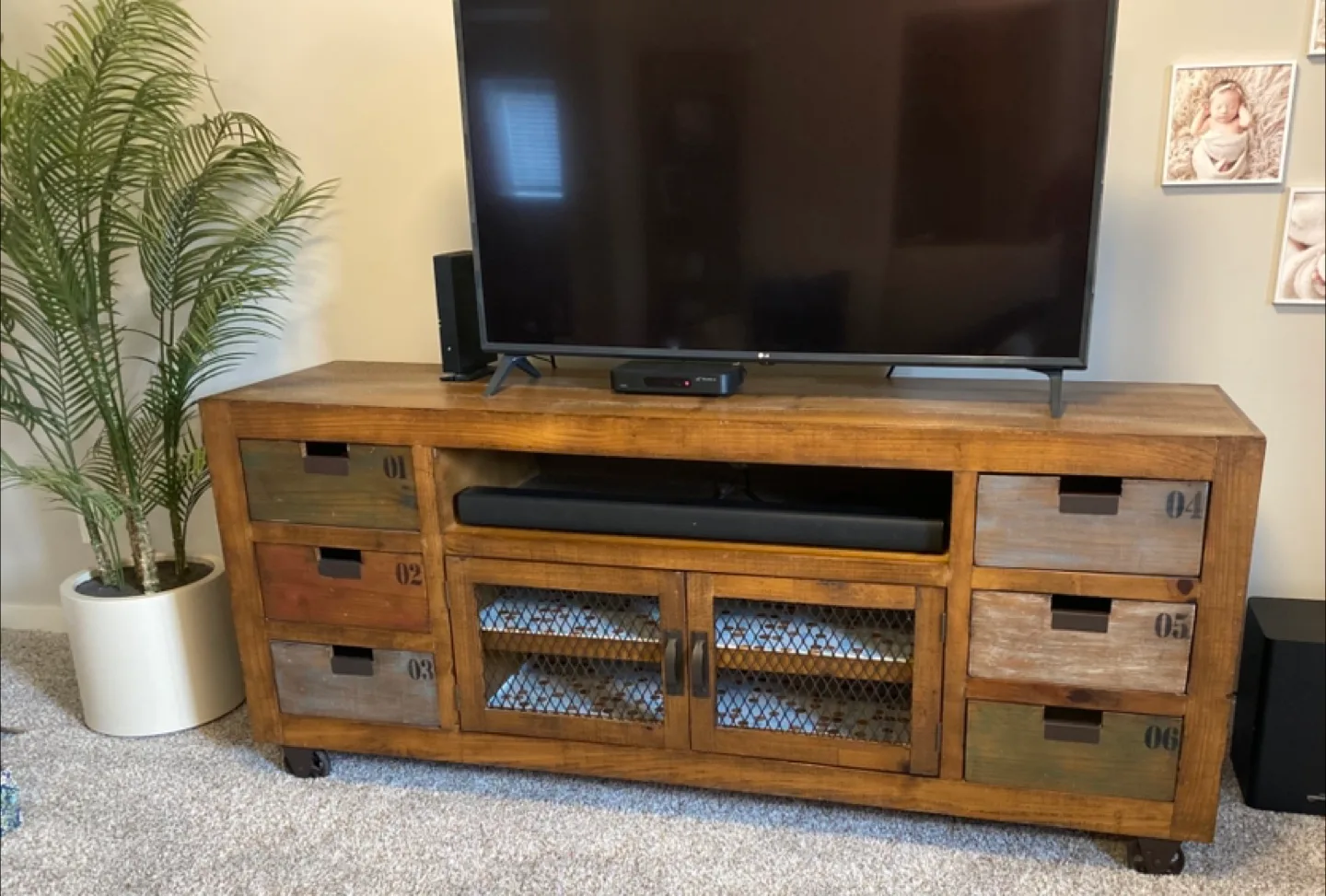 Rustic Hardwood TV Media Stand /Sideboard thumbnail