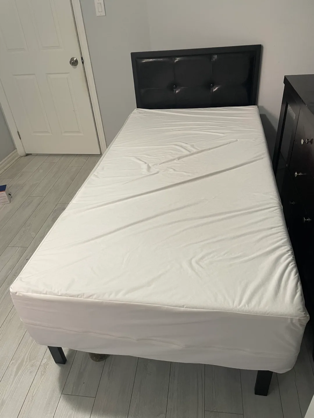 Twin/Single - Metal Bed Frame with Headboard & Mattress thumbnail