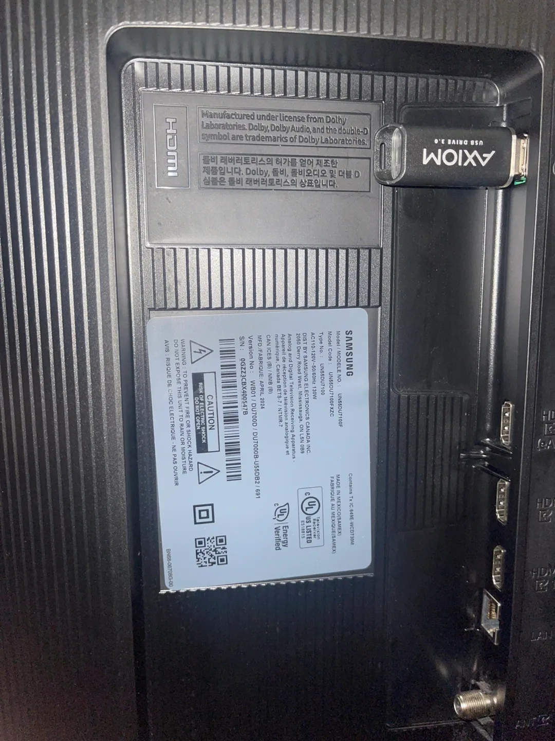 Samsung 55" 4K UHD Smart TV - UN55DU7100F thumbnail