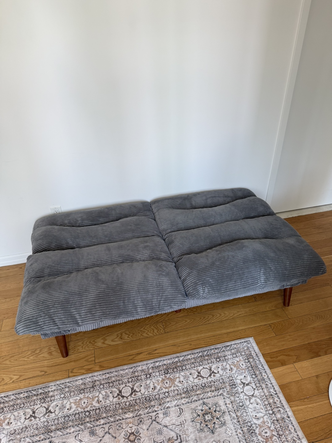 Gray Corduroy Convertible Futon - photo 2