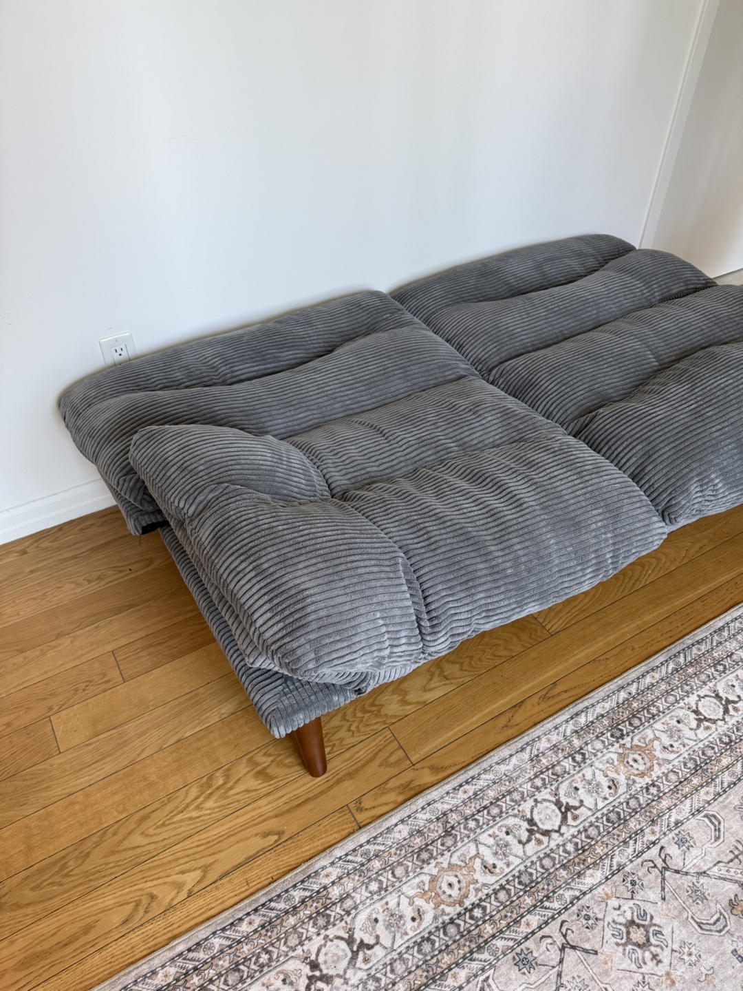 Gray Corduroy Convertible Futon - photo 4