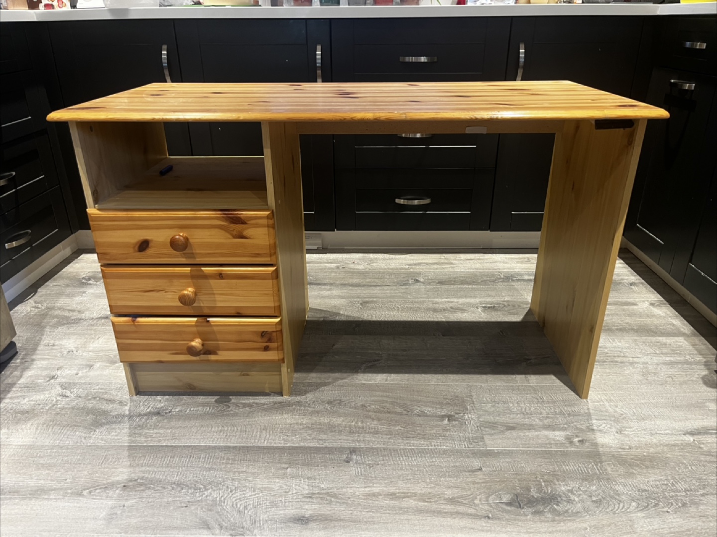 Wooden Desk with Drawers - photo 2