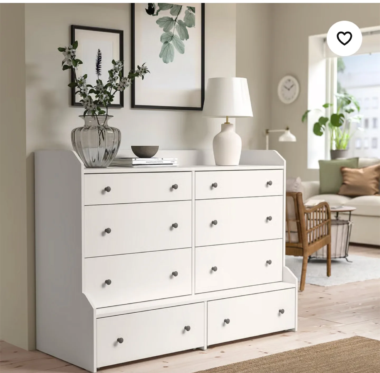 IKEA Hemnes White Chest of 8 Drawers thumbnail