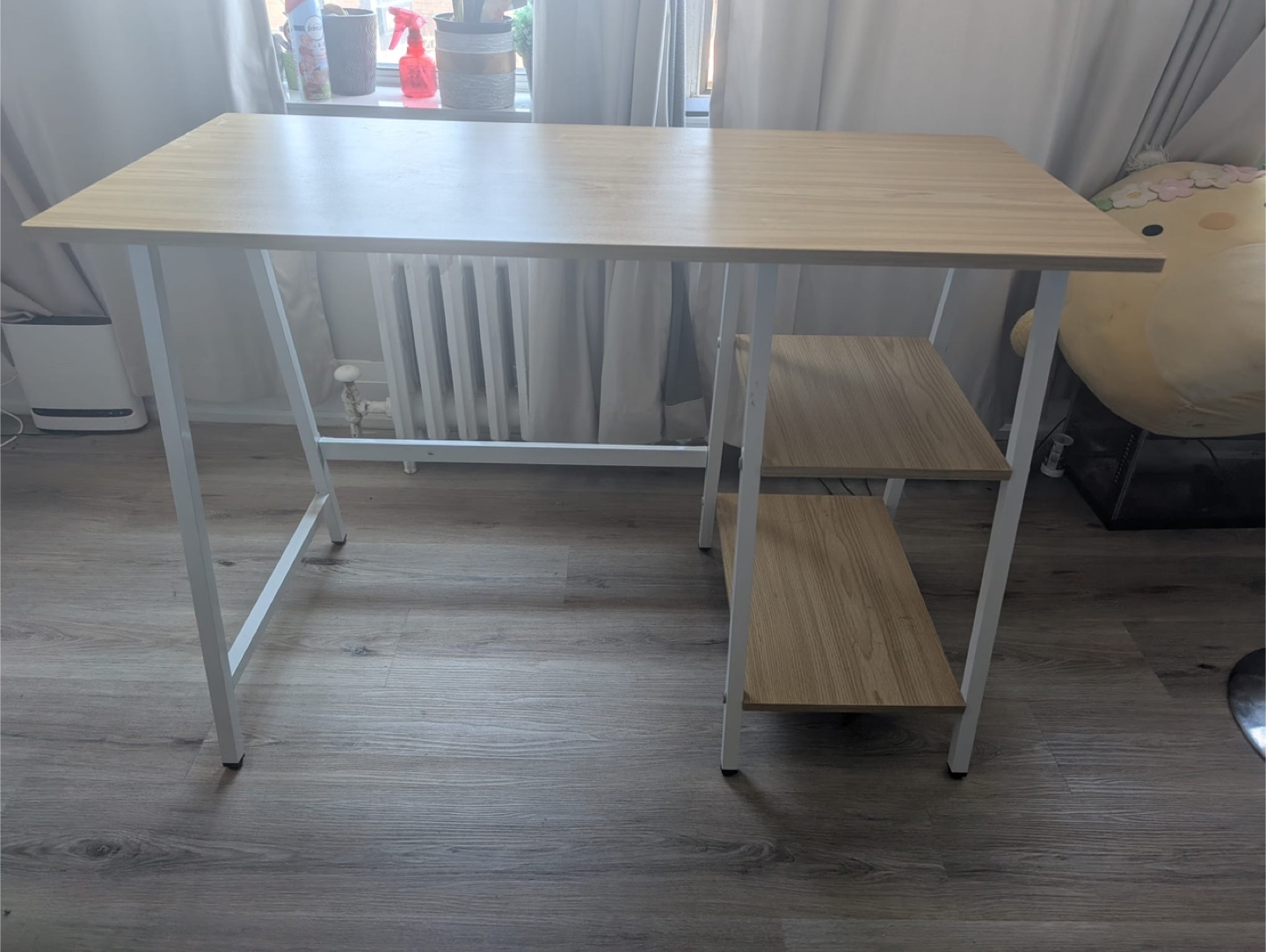 Light Wood Desk with Shelves
