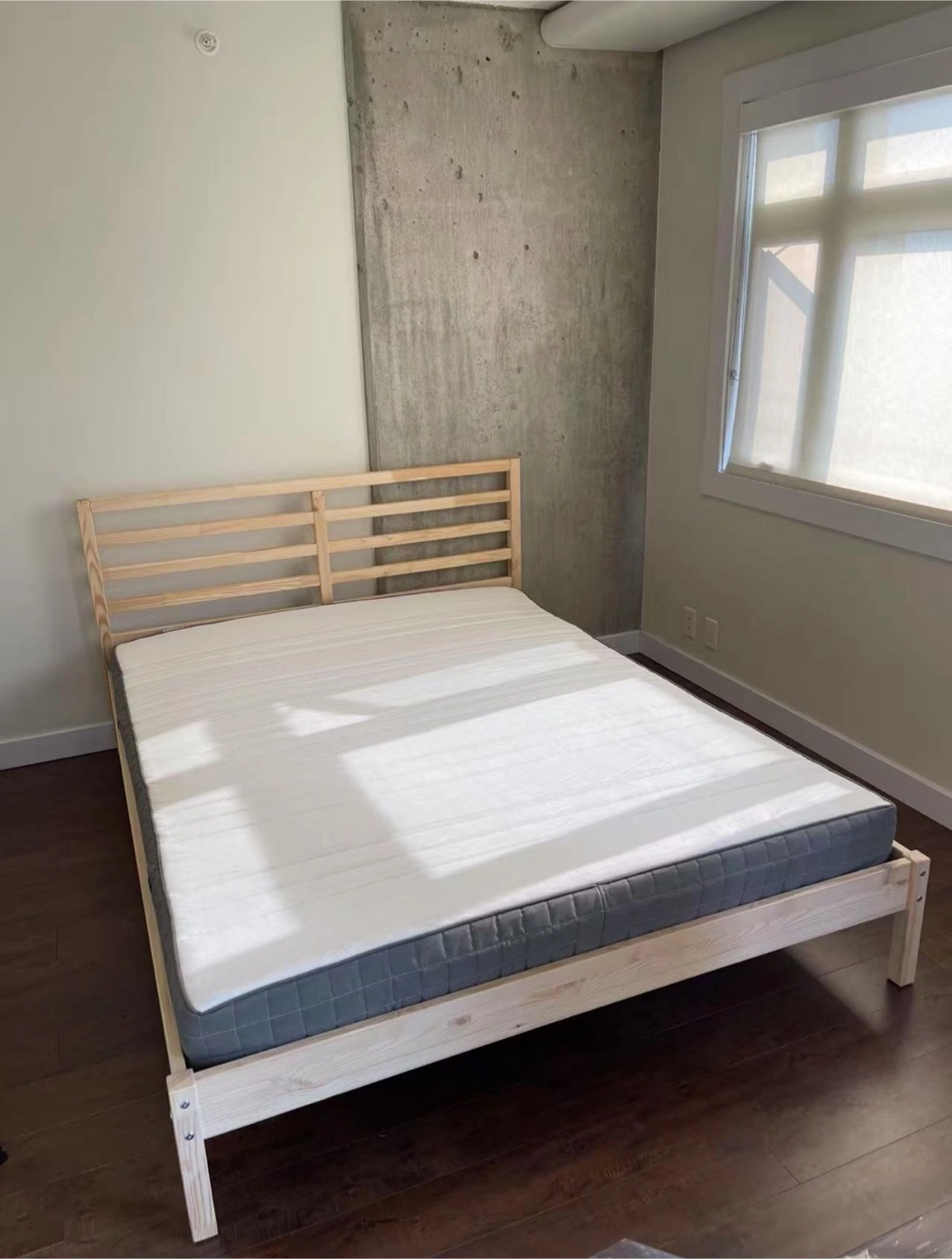 IKEA Queen Bed Frame+ Morgedal Foam Mattress