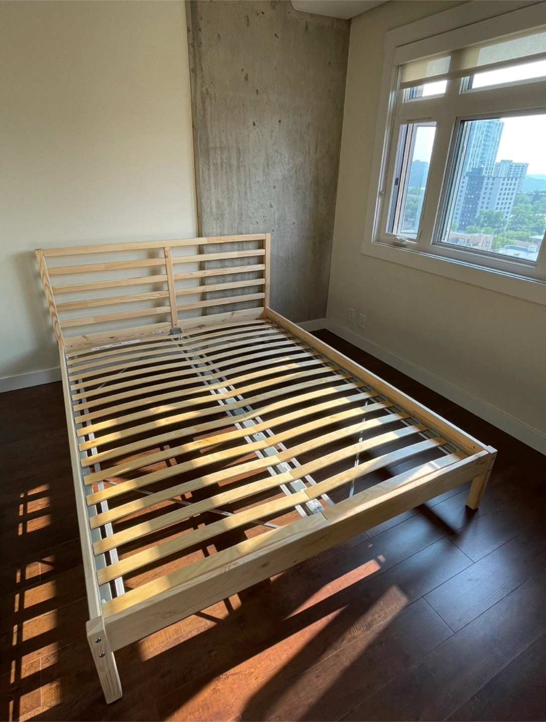 IKEA Queen Bed Frame+ Morgedal Foam Mattress - photo 2
