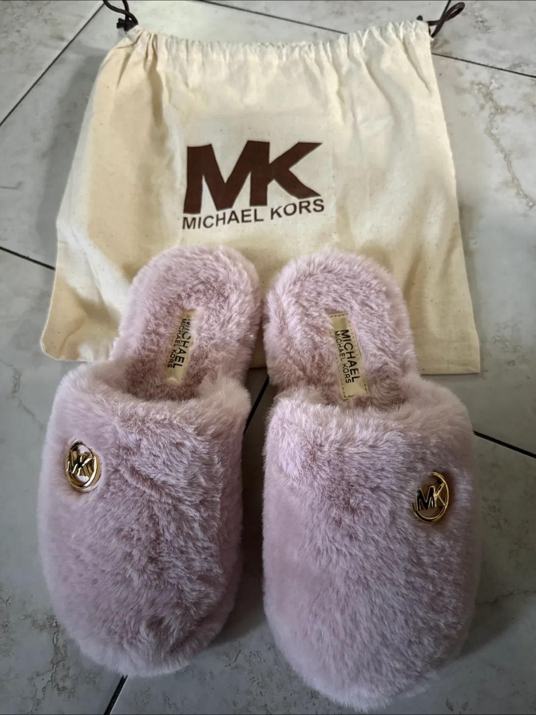 Michael Kors Fuzzy Slippers - Pink thumbnail