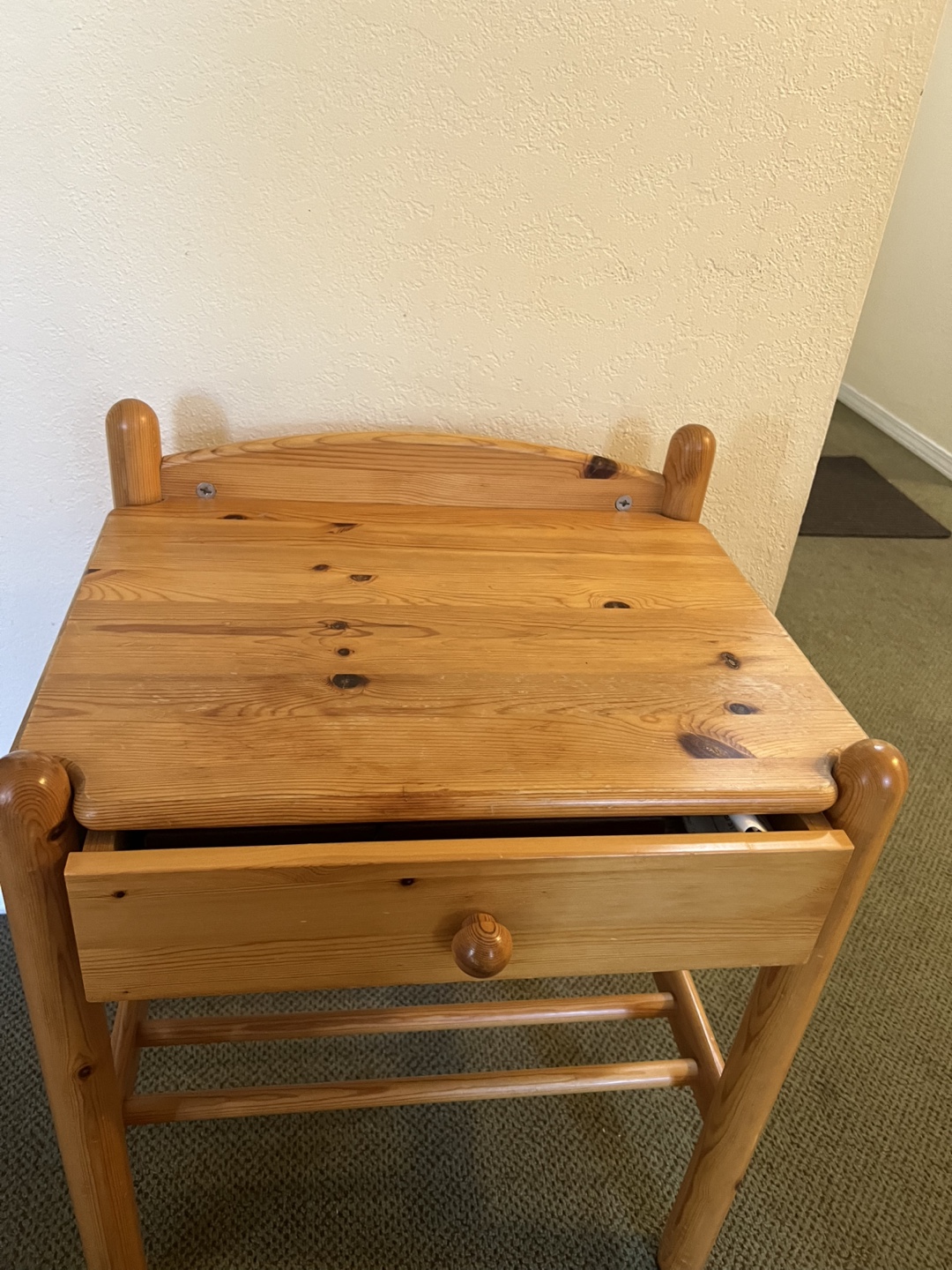 Wooden Side Table with Drawer - photo 3