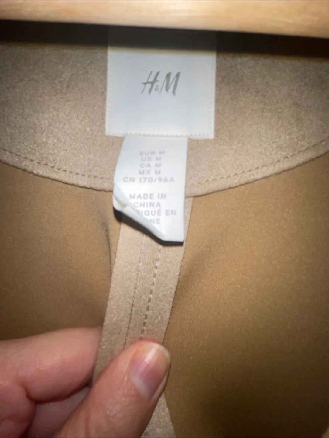 Cream Faux Suede Napped Oversized Trench Coat M/L image indicator(6)