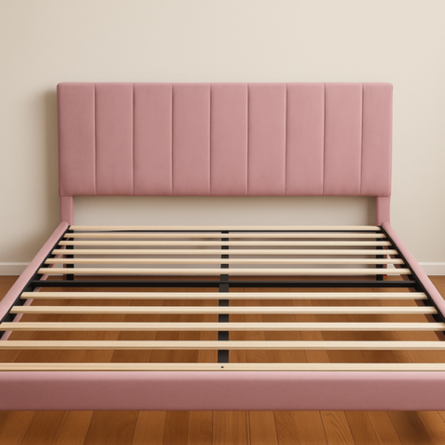 Pink Upholstered Bed Frame