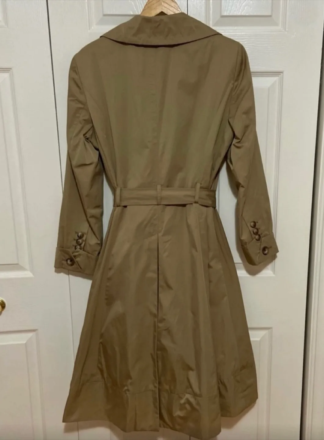 Jones New York Classic Tan Double Breasted Trench Coat Size L image indicator(6)