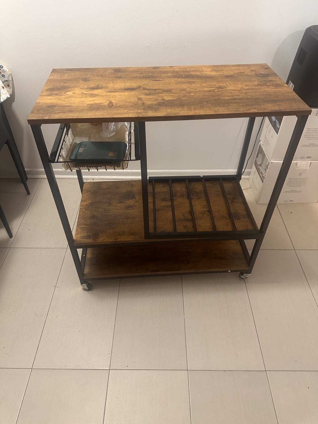 Rustic Brown Kitchen Island Cart