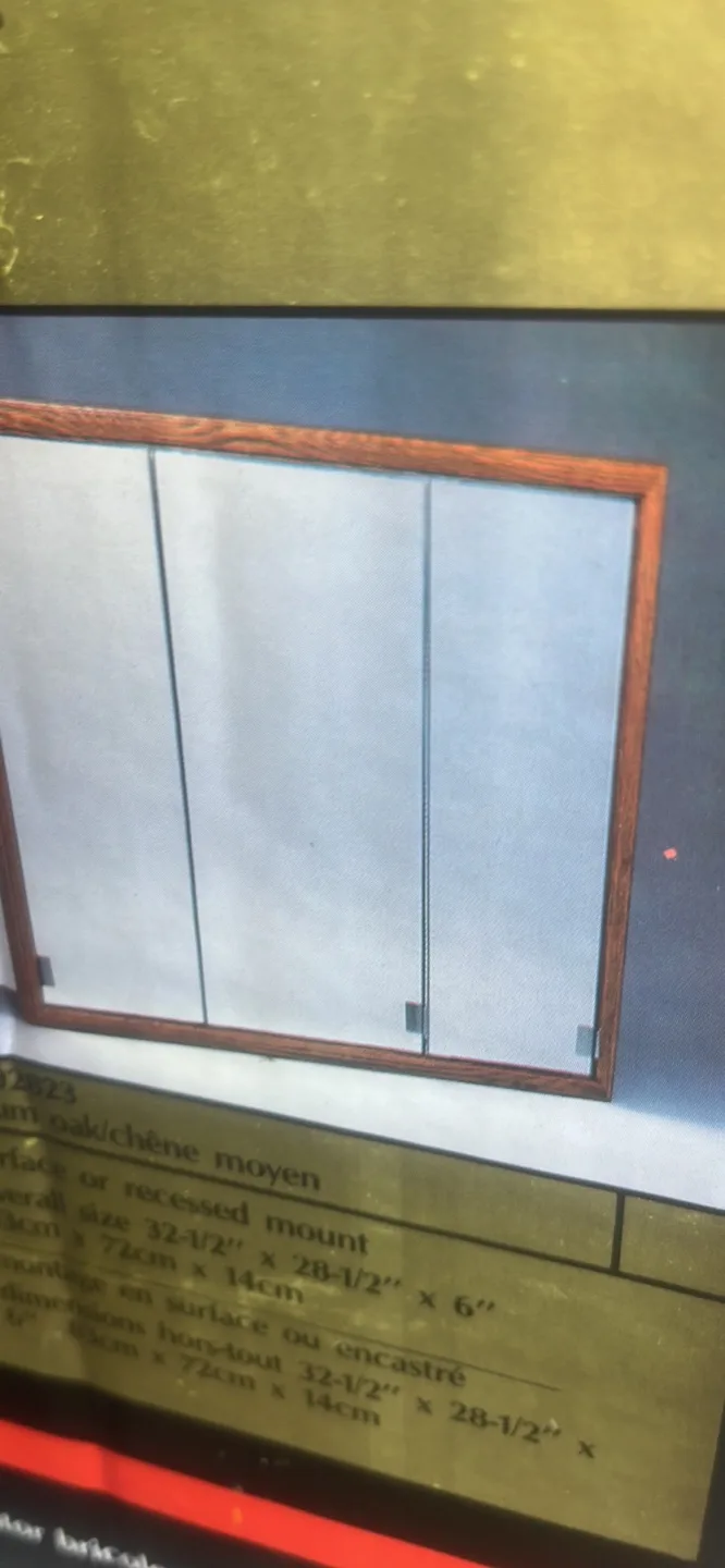 Beaver Oak Frame Medicine Cabinet - 32-1/2" x 28-1/2" thumbnail