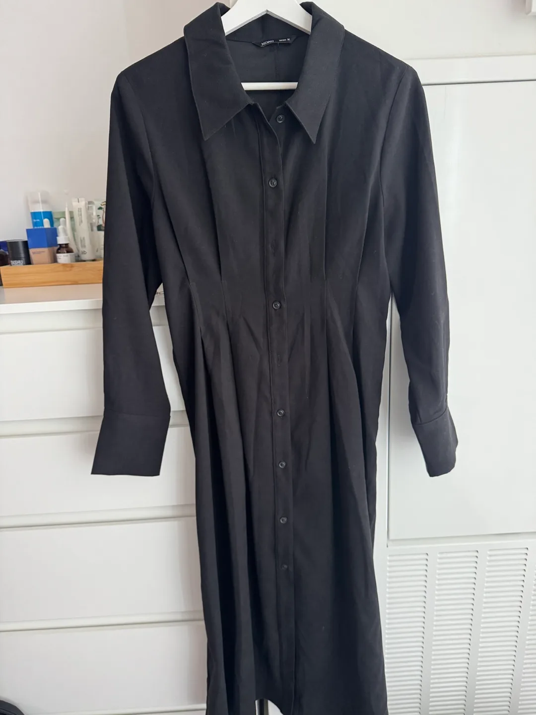 Korean brand- Mixxo Black Shirt Dress - Size M thumbnail