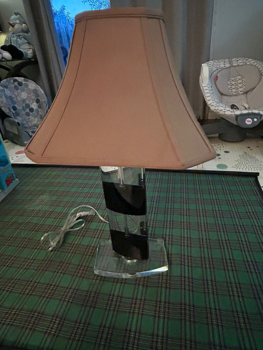 Table Lamp with Brown Shade