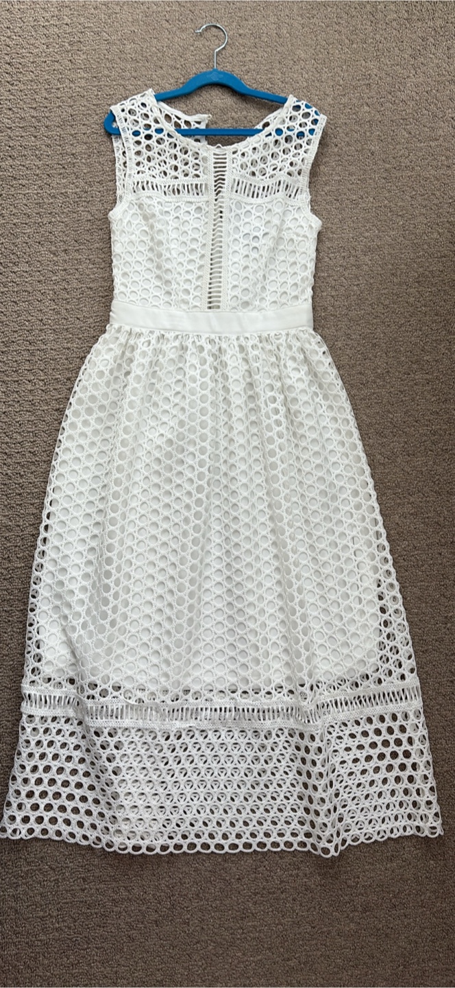 AQUA White Eyelet Dress - Size XS