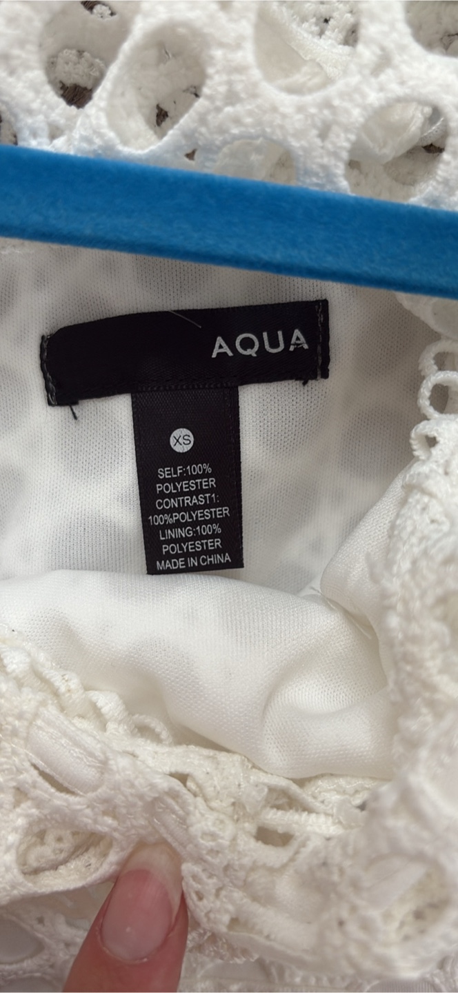 AQUA White Eyelet Dress - Size XS - photo 3