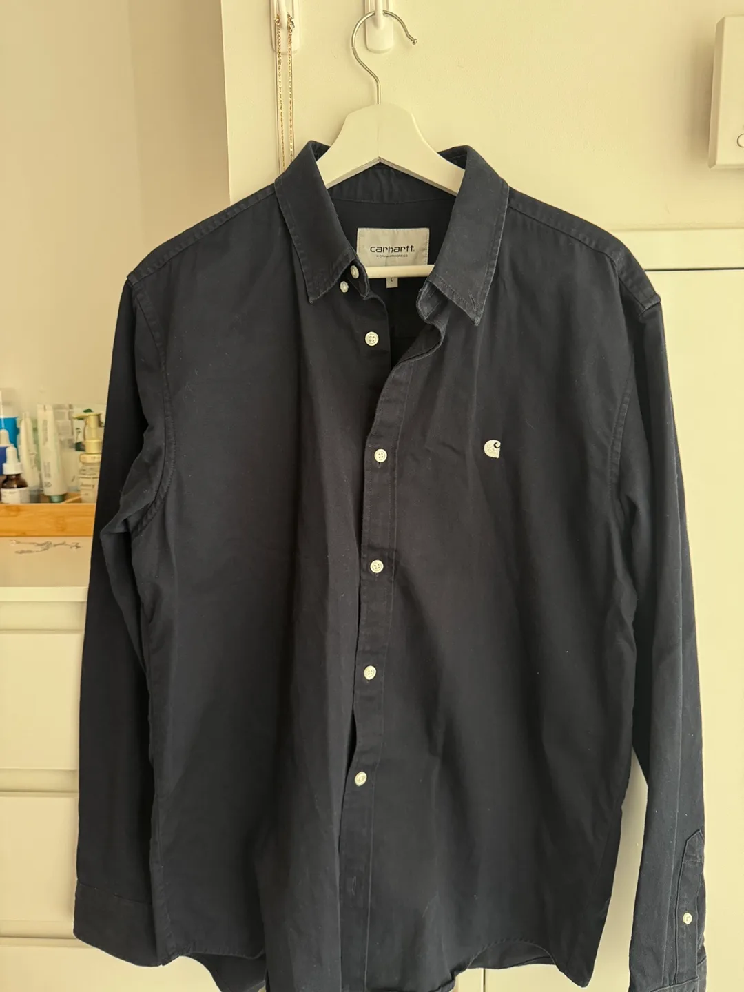 Carhartt WIP Navy Blue Oxford Shirt - Size L thumbnail