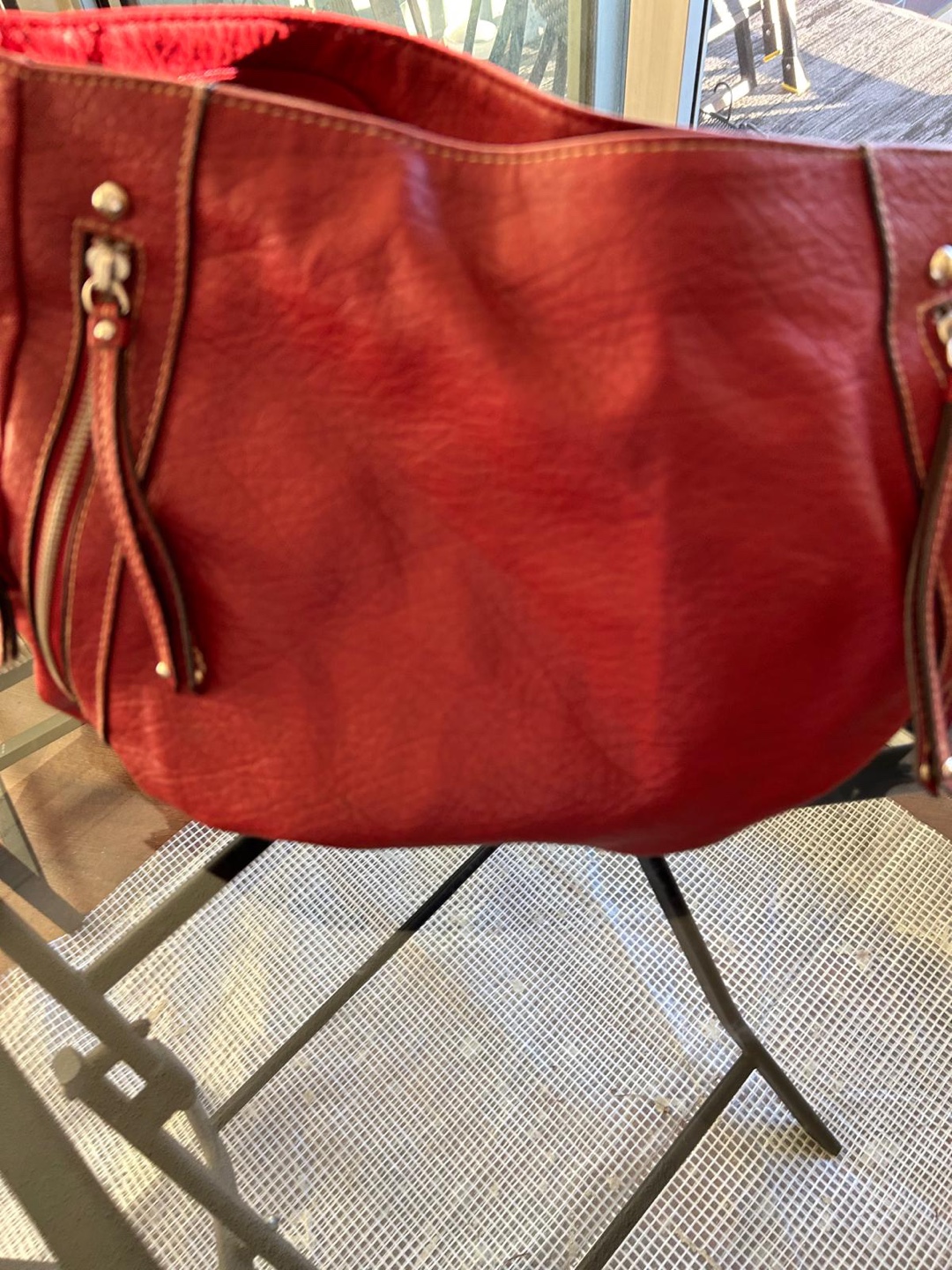 Red Leather Shoulder Bag - photo 3