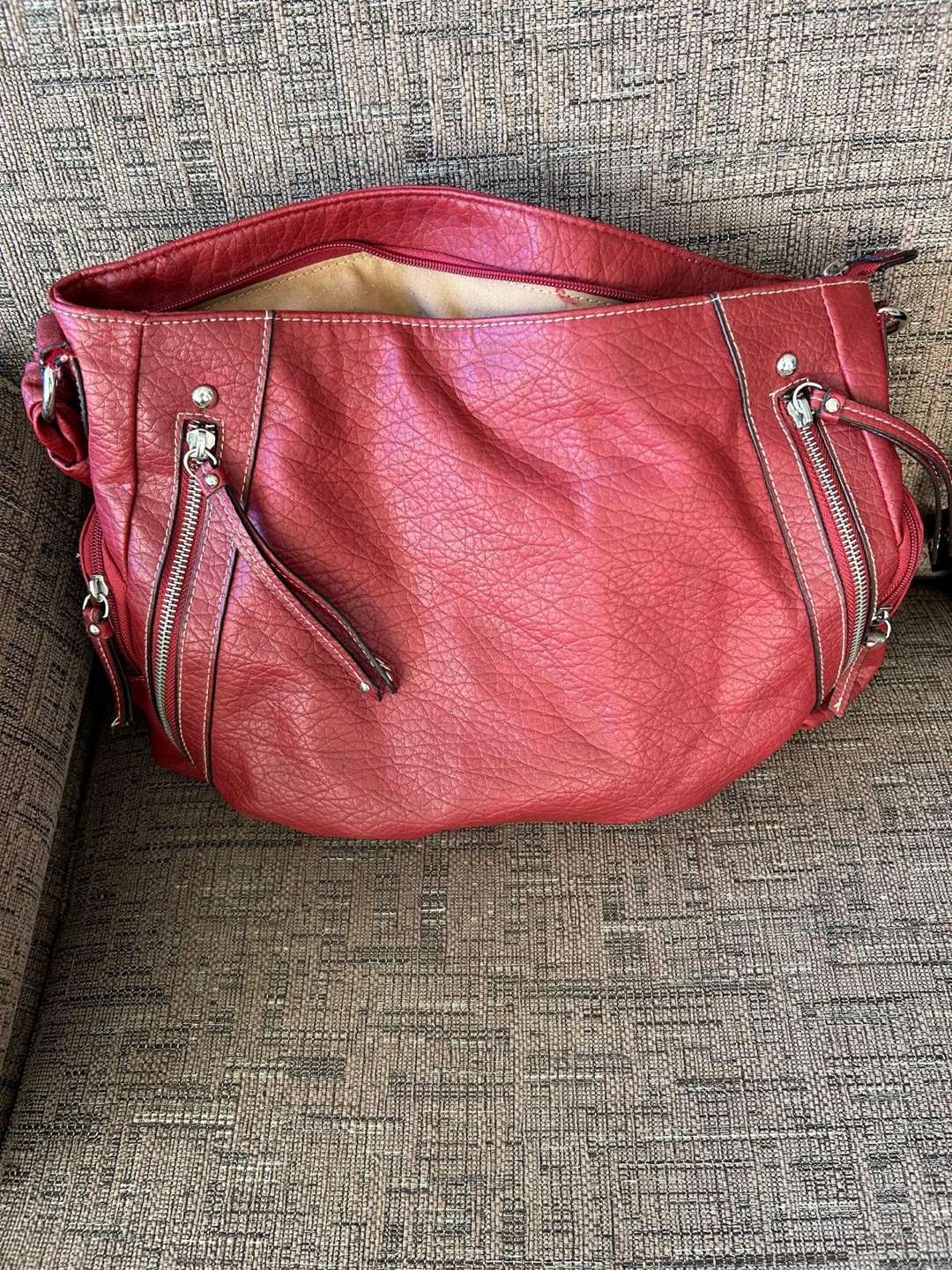 Red Leather Shoulder Bag - photo 4