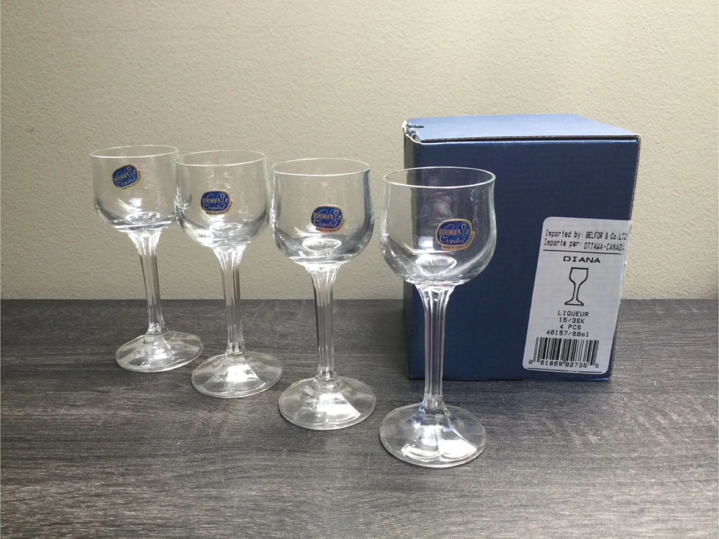 🇨🇦Bohemia Crystal Liqueur Glasses, Set of 4 thumbnail