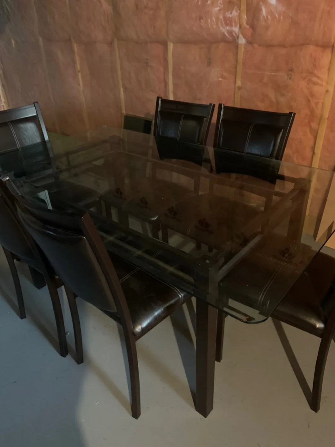 Glass Top Dining Table with 6 Chairs thumbnail