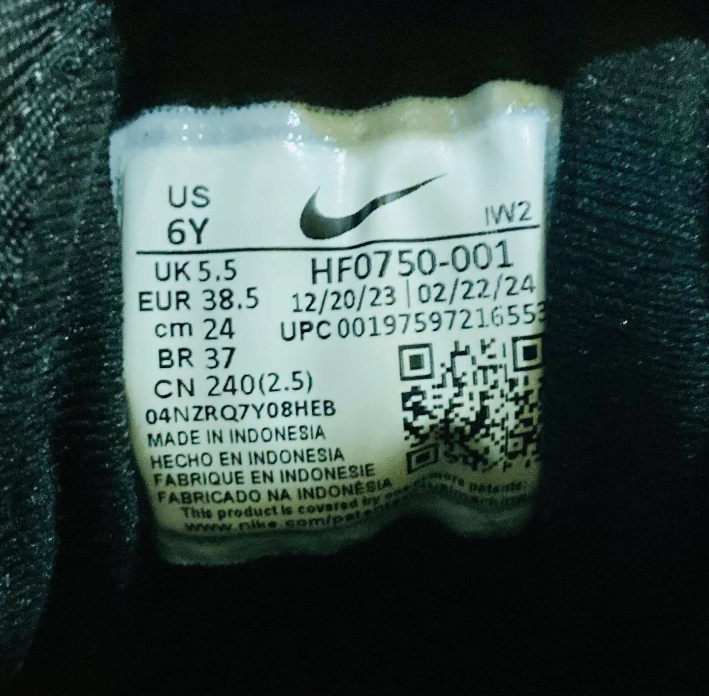 Nike Manoa Leather Boots - Black - Size 6Y - Youth image indicator(8)