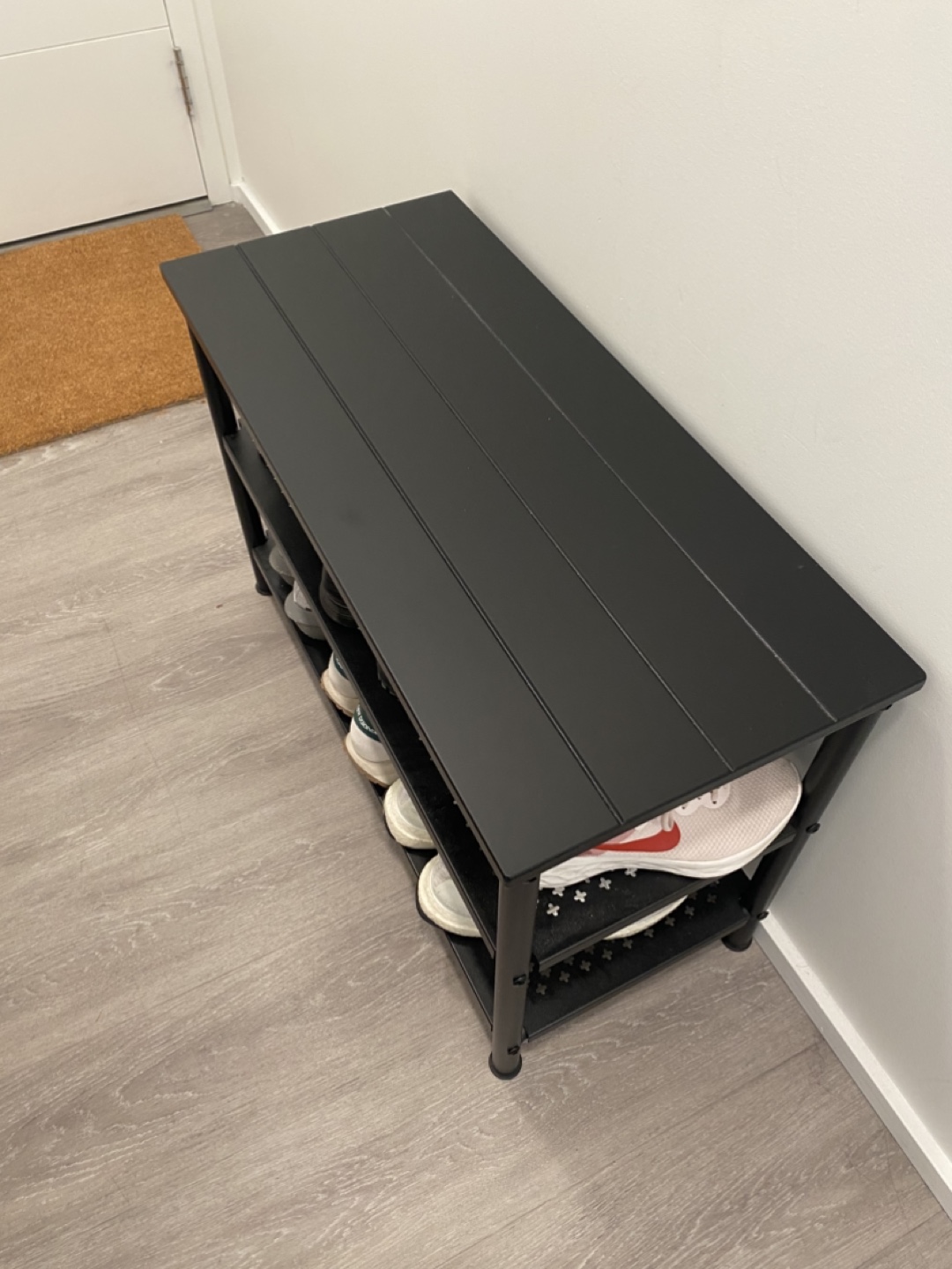 IKEA Black Shoe Rack Bench - photo 2