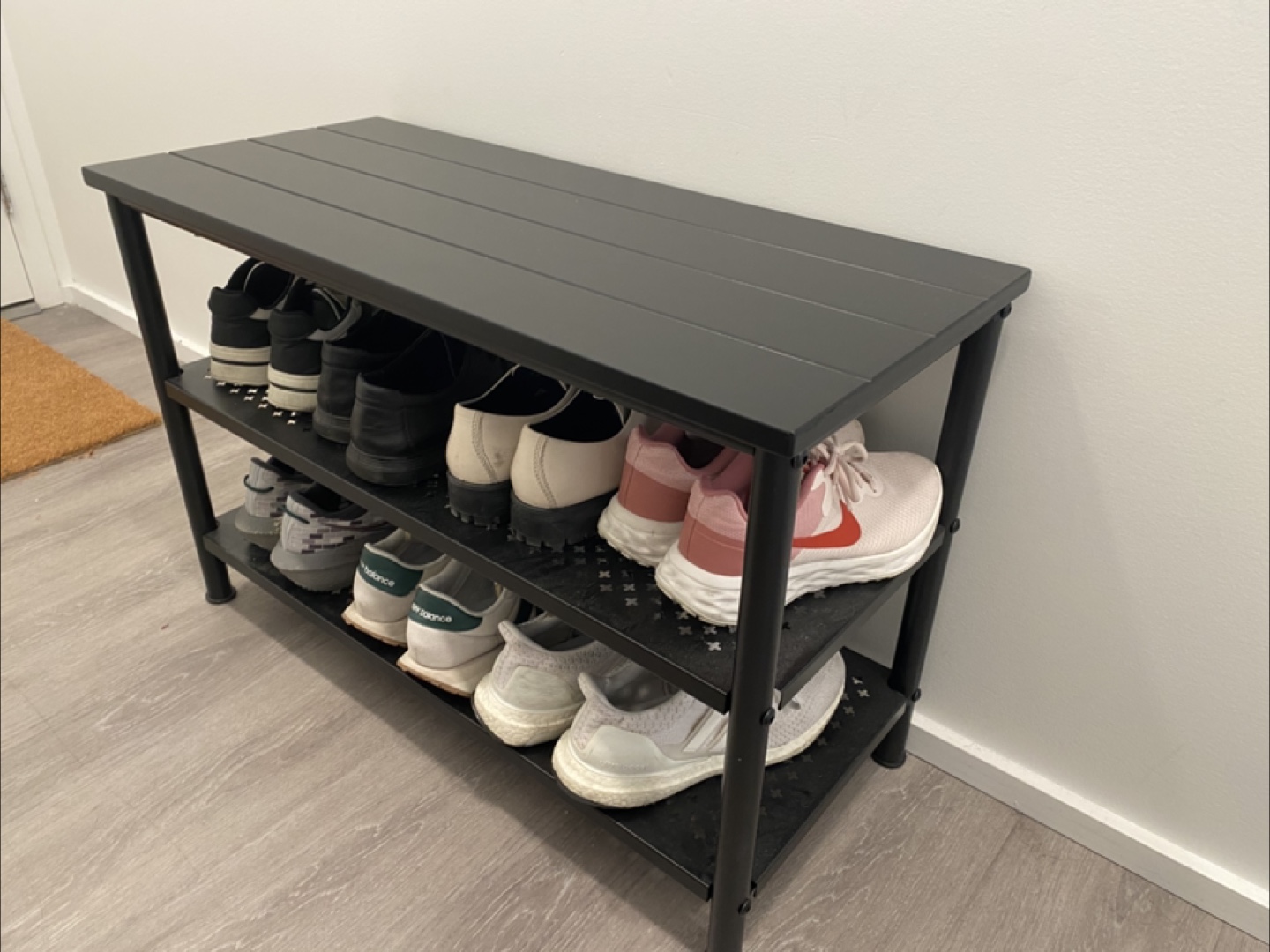 IKEA Black Shoe Rack Bench