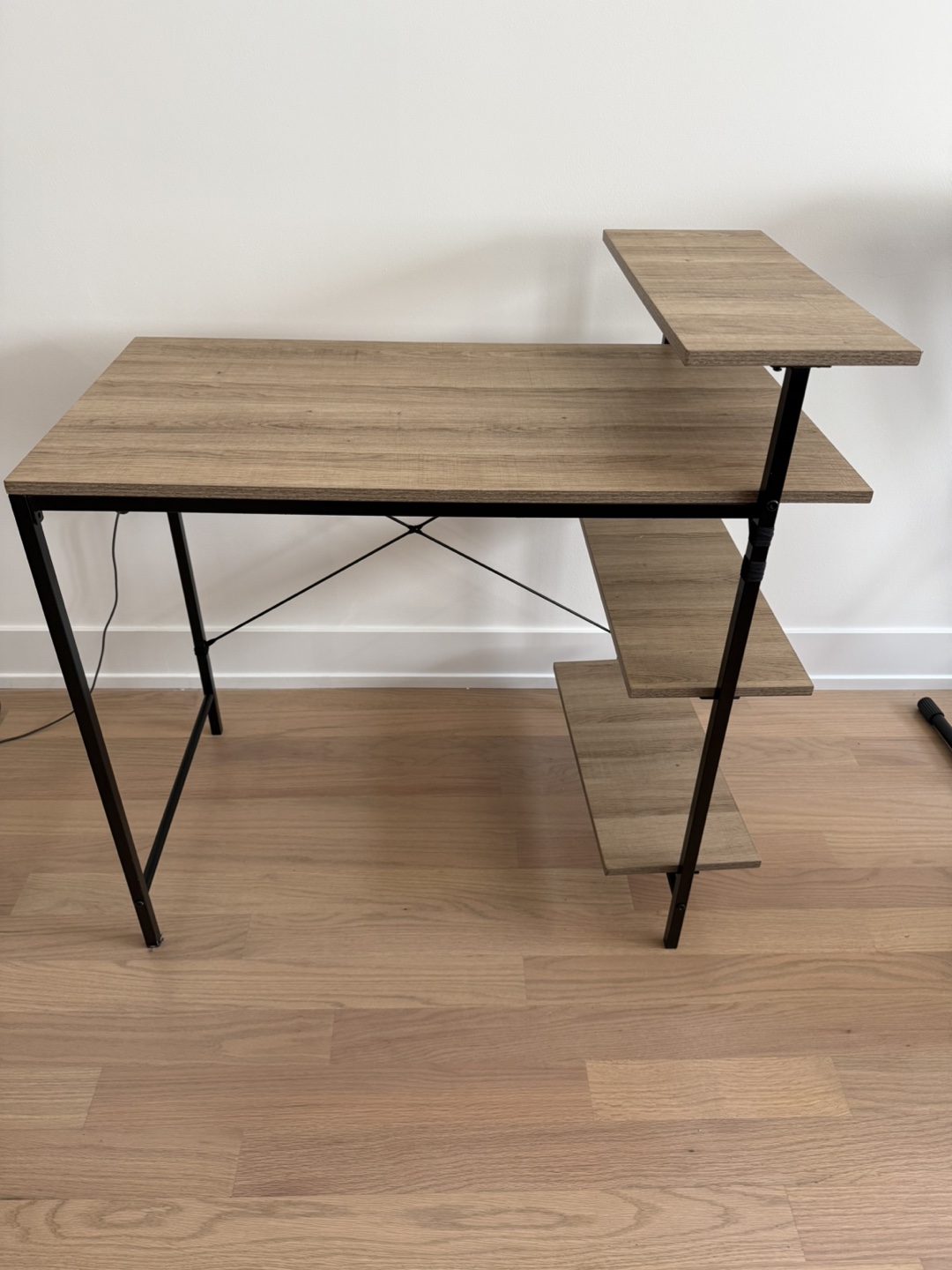 Wooden Desk with Shelves