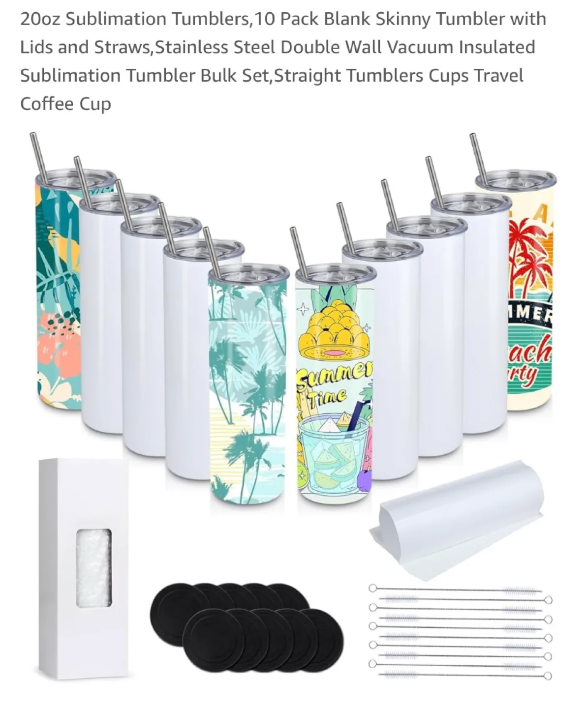New 20oz Sublimation Tumblers,10 Pack thumbnail