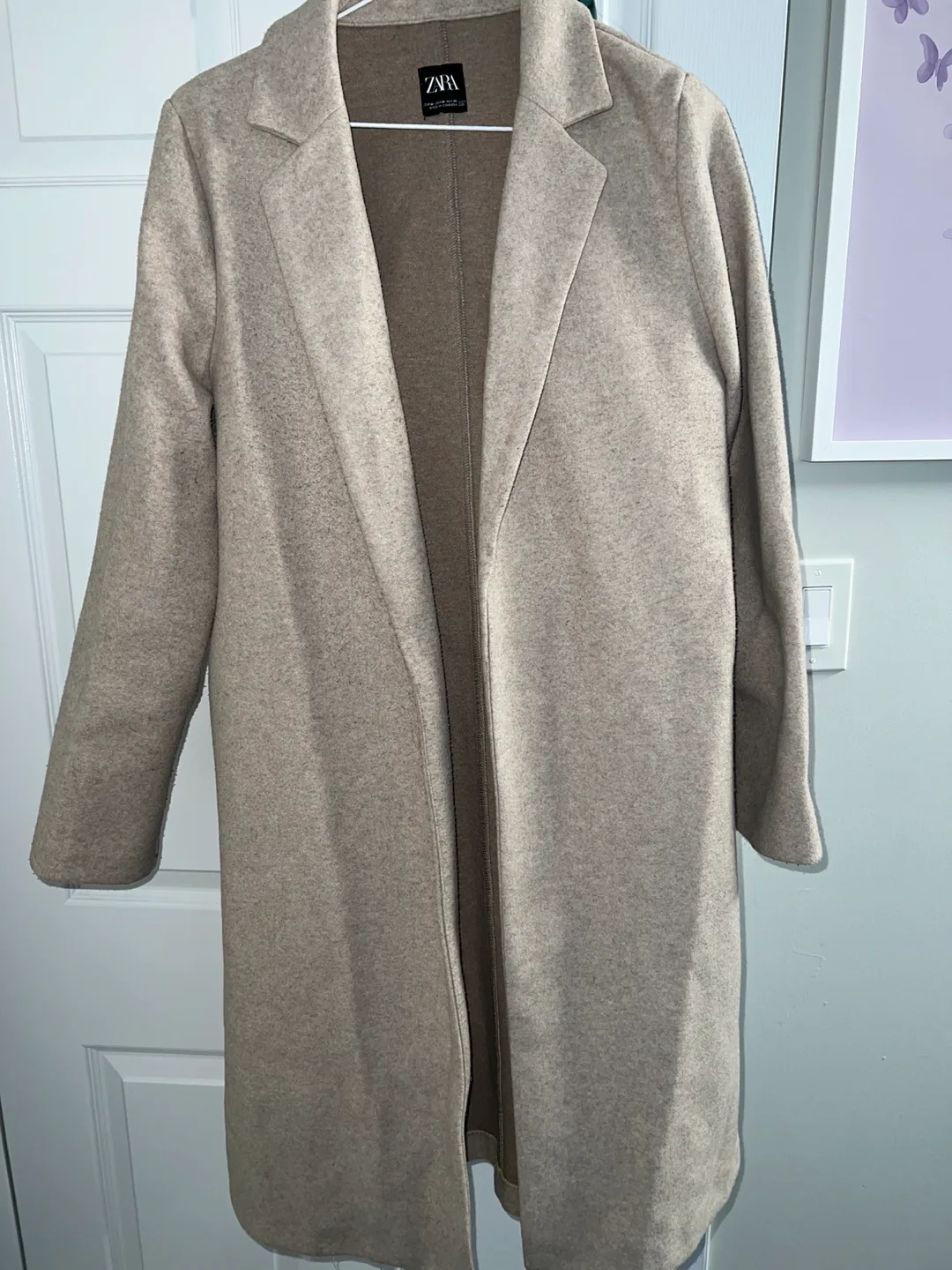 Zara Beige Coat - Size M thumbnail