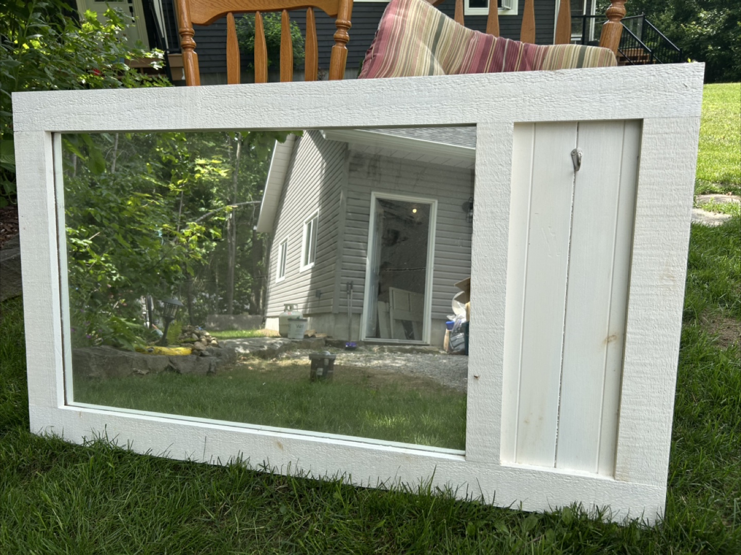 🍁Rustic White Framed Mirror🇨🇦