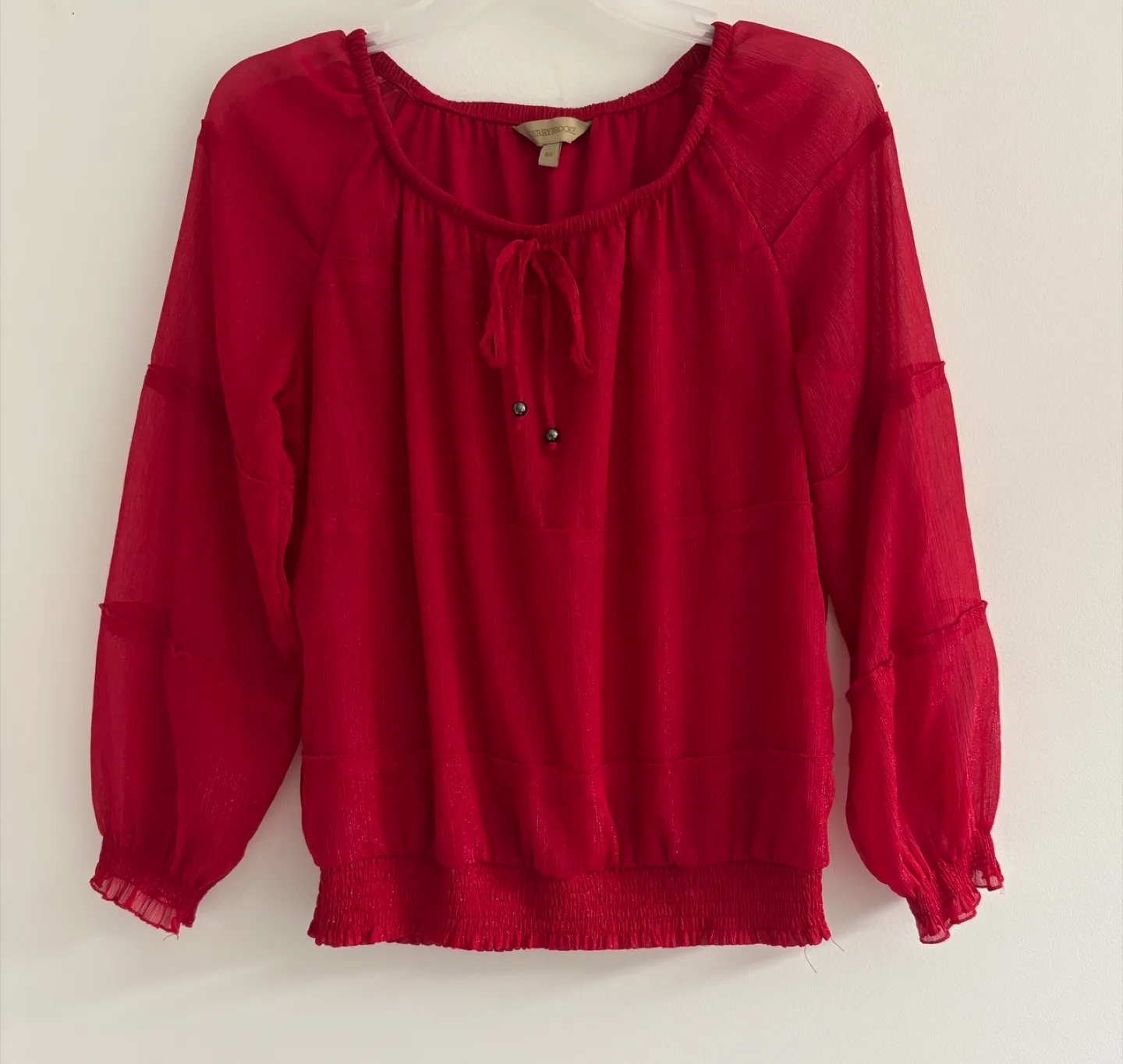 Kerry Brooke Red Blouse Size S thumbnail