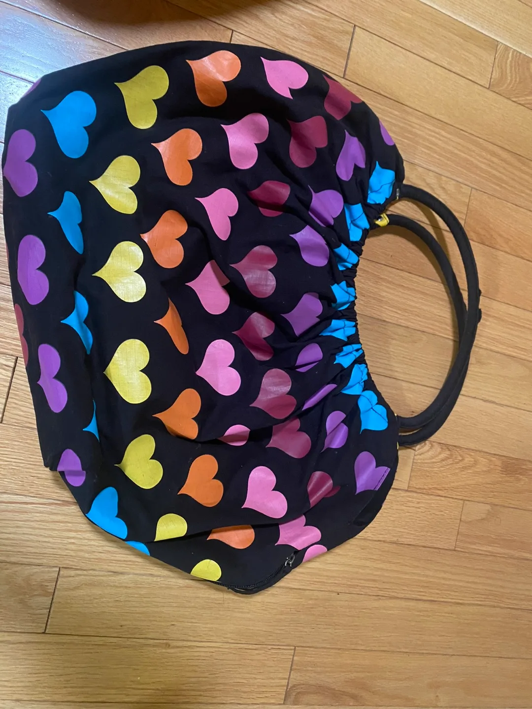 Heart Print Black Tote Bag 🇨🇦🍁 image indicator(2)