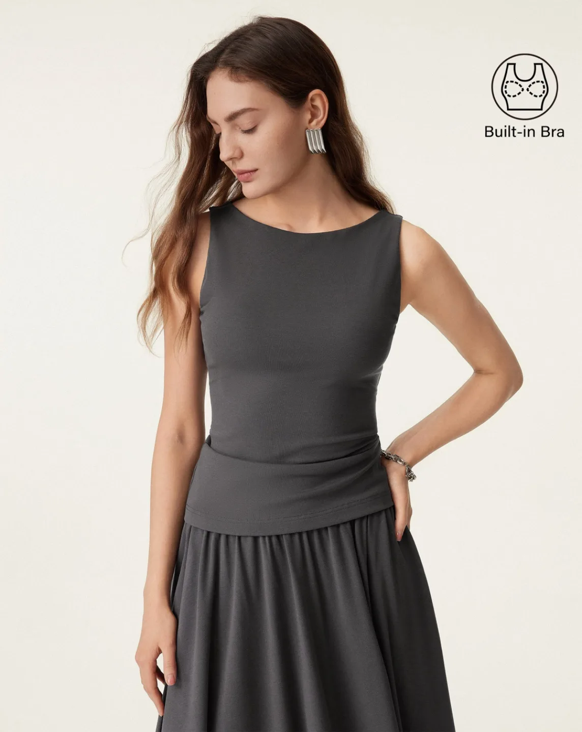 🖤 OGL Built-in Bra Tank Top - Black image indicator(2)